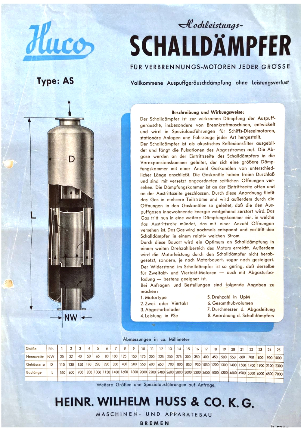 HUSS silencer brochure from the 1930s